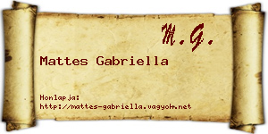 Mattes Gabriella névjegykártya